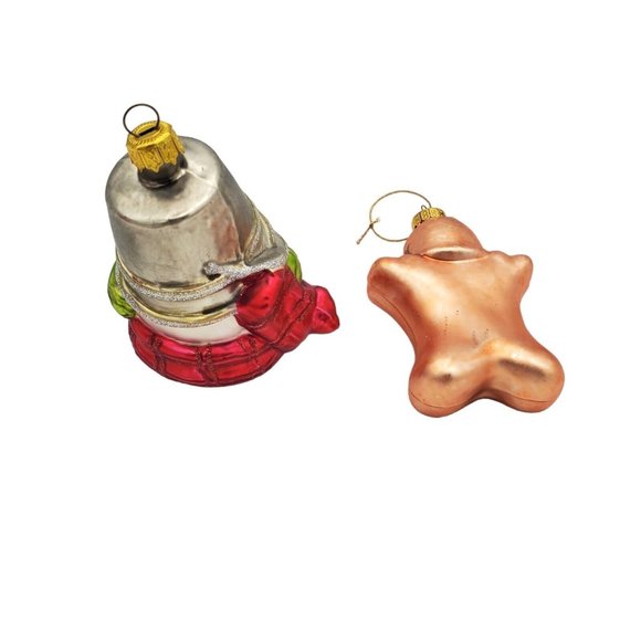 Lot 2x Snowmen of Mitford MURPHY BUCKET HEAD  3"‎  Blown Glass Gingerbread Man - Picture 3 of 9